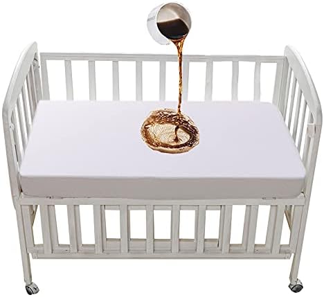 ESFOTO Cot Fitted Sheets 140 x 70cm Mattress Protector 70 x 140 cm Waterproof Toddler Baby Bed Mattress Cover Soft for Baby Cot Breathable Washable (70x140cm)