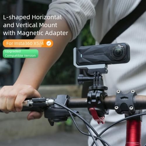 JoyousMall Support d'extension magnétique pour Insta360 X5/4/Ace Pro 2, support en forme de L en aluminium CNC avec adaptateur, commutation rapide horizontale verticale – vue 3