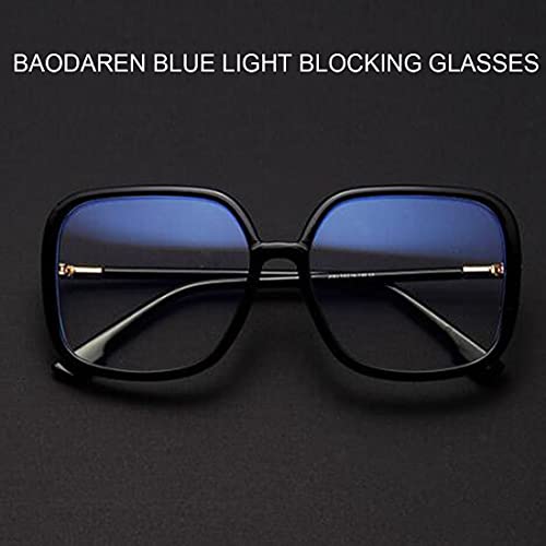Image of Blue Light Blocking Glasses Oversized Square Frame Women /Men Anti Eyestrain Computer Eyeglasses L3000A