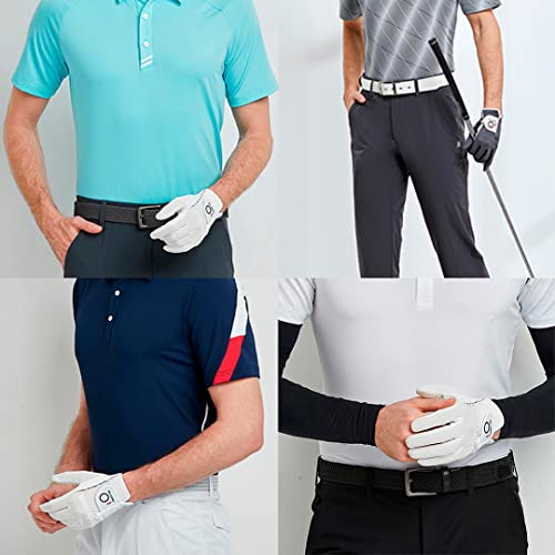 Amy Sport Mens Golf Gloves Pair Both Hands Left And Right Rain Grip Weathersof No Sweat All Weather Grips Soft Comfortable Breathable (White, X/Large) #TOP2