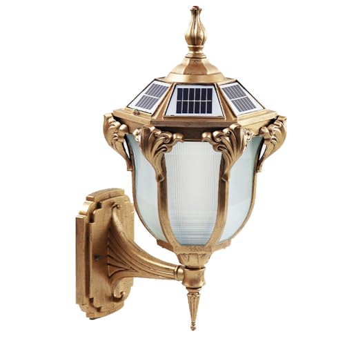 Applique murale extérieure LED étanche solaire IP54 bronze style européen