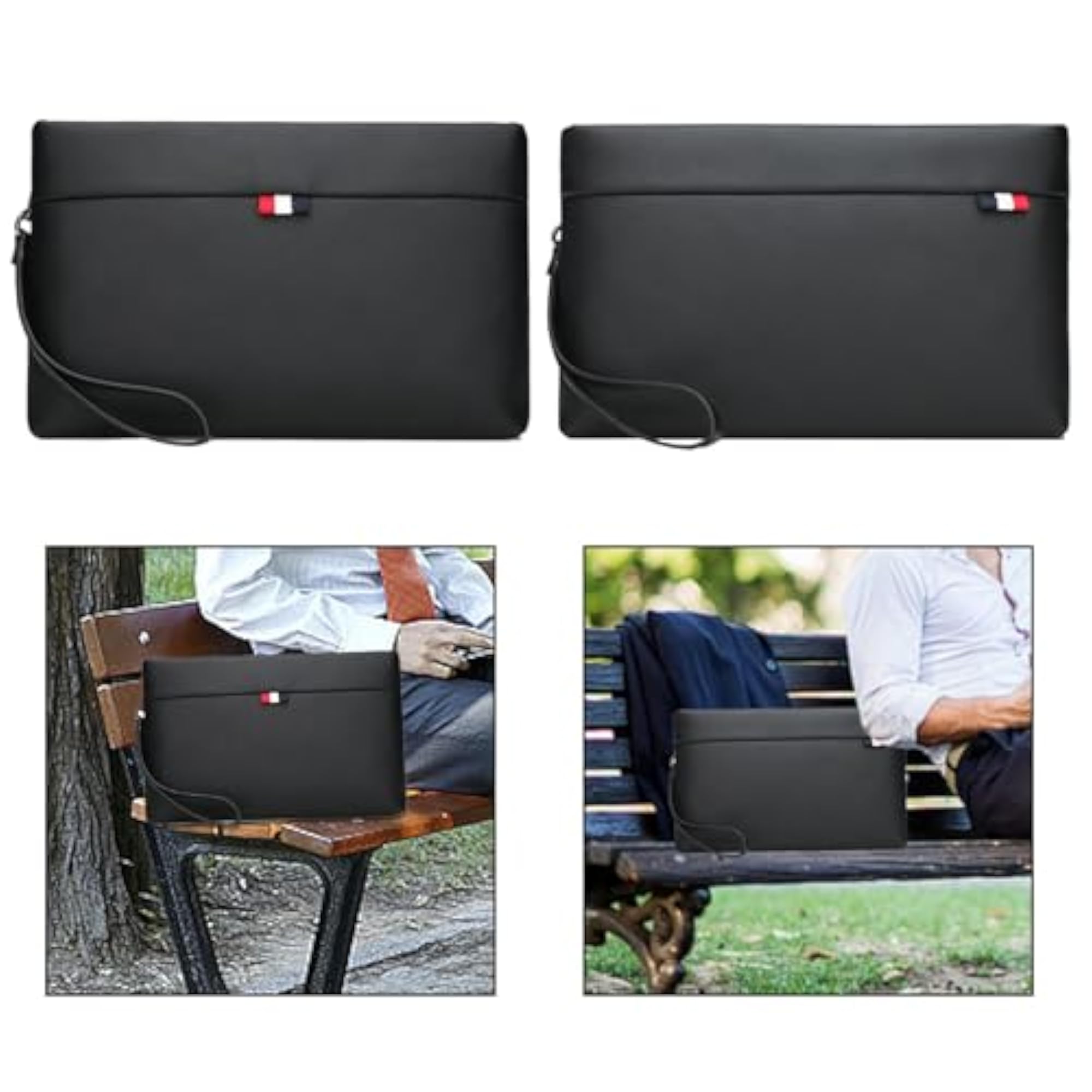 Men's Simple PU Leather Clutch Bag, Large Capacity Business Purse