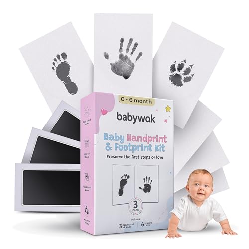 Image of Baby Hand and Footprint Kit – Inkless Clean Touch, Non-Toxic for Newborn Skin, Keepsake for Boy or Girl, Inkless Footprint Kit for Babies, Dogs & Cats (Small (0–6 Months))