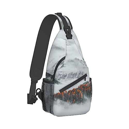 Sac à dos à bandoulière noir Mountain Top Clouds format décontracté taille unique - 2