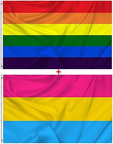 We Moment Zone 3x5 Foot Rainbow Flag and Lesbian Pride Flag 3x5 FT
