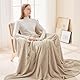 EMME Kuscheldecke Flauschige - 3D-Touch-Erlebnis 200x230cm Fleecedecke, Tagesdecke, Weiche Warme Wolldecke Überwurfdecke, Couchdecke, Decke für Sofa, Wohndecke, Beige