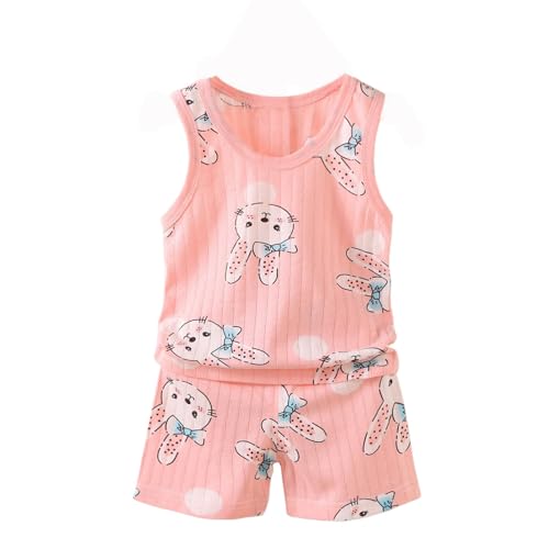 Baby Boys Clothes Set Toddler Infant Girls Sleeveless Tank Tops + Cotton Gauze Shorts Summer Outfit (c-D, 12-18 Months)