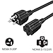 6-Feet (1.8Meter) Nema 5-20P Extension Cord, 12AWG Nema 5-20P to 5-20R Extension Power Cable,20Amp T Blade Male to Female Cable, 5-20 to 5-15/20R Comb Adapter Cords