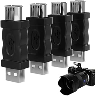 4 Pieces Firewire to USB Adapter Converter for PC IEEE 1394 6 Pin to Male USB 2.0 Female F to USB M Male Cable Converter for Printer Digital Camera Scanner Hard Disk