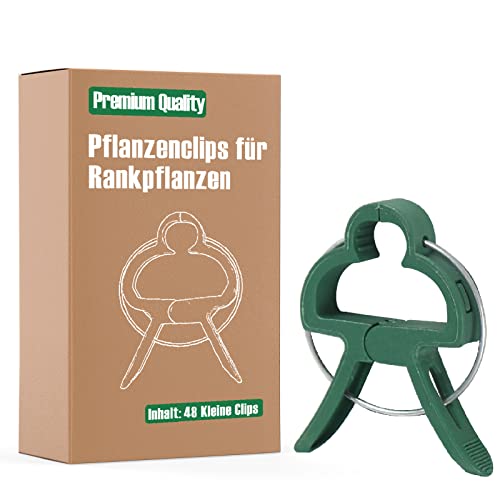 Miuezuth Conjunto de clipes para plantas, suaves e duráveis, clipes de jardim para apoiar plantas, flores, videiras, tomates, rosas, pepinos e outras plantas de treliça (pequena, 48 peças)