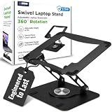 Uncaged Ergonomics Laptop Stand for Desk Riser/360° Swivel (Black)
