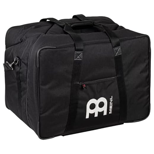 Meinl Percussion Professional Large Cajon Box Drum Bag — Heavy-Duty Fabric, Adjustable Shoulder Strap and Carrying Grip, 2-Year Warranty, Black, (MCJB-L)