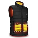 Heated Vest, AGUG Heating Gilet for Men/Women 3 Temperature Levels Slim Fit Waistcoat Washable Body Warmer Winter Electric Thermal Jacket for Outdoor Skiing Camping Heated Coats(No Battery) Men-L