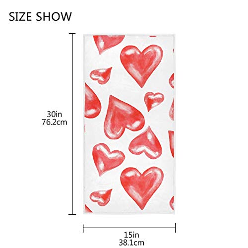 Vdsrup Sweet Love Hearts Hand Towels Happy Valentines Day Bathroom Towel Soft Small Bath Towels Kitchen Tea Dish Guest Towel Portable Washcloths Housewarming Gifts 16 X 30 In #TOP2