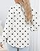 Zeagoo Button Down Shirt Womens Blouse Dressy Casual Business Work Long Sleeve Tops V Neck Fashion Summer Clothes Polka Dots