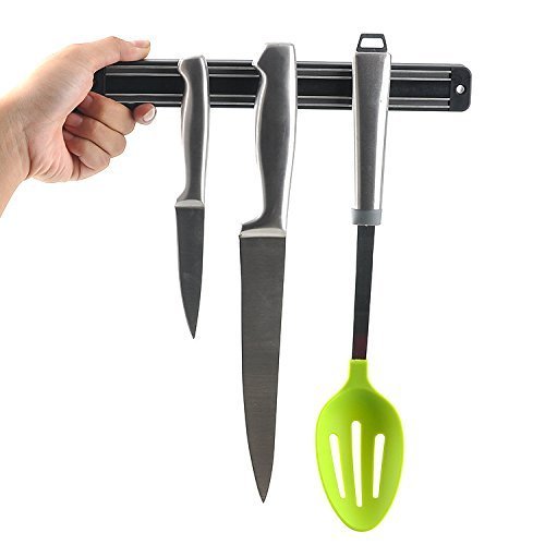 Magnetic Knife Holder 13 Inch Black, Storage Bar Strip | Multi-Purpose Functionality Tool Magnet Rack Strip Bar Storage Wall Mount For Kitchen Knife Knives Tool Spoon Display Rack Organizer #TOP4