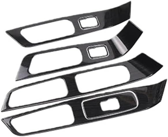 Stainless Steel Door Armrest Panel Decoration Cover Window Glass Lifting Buttons Sticker Trim Compatible With Volvo V60 S60 XC60 2010-2017(7pcs Carbon fiber)