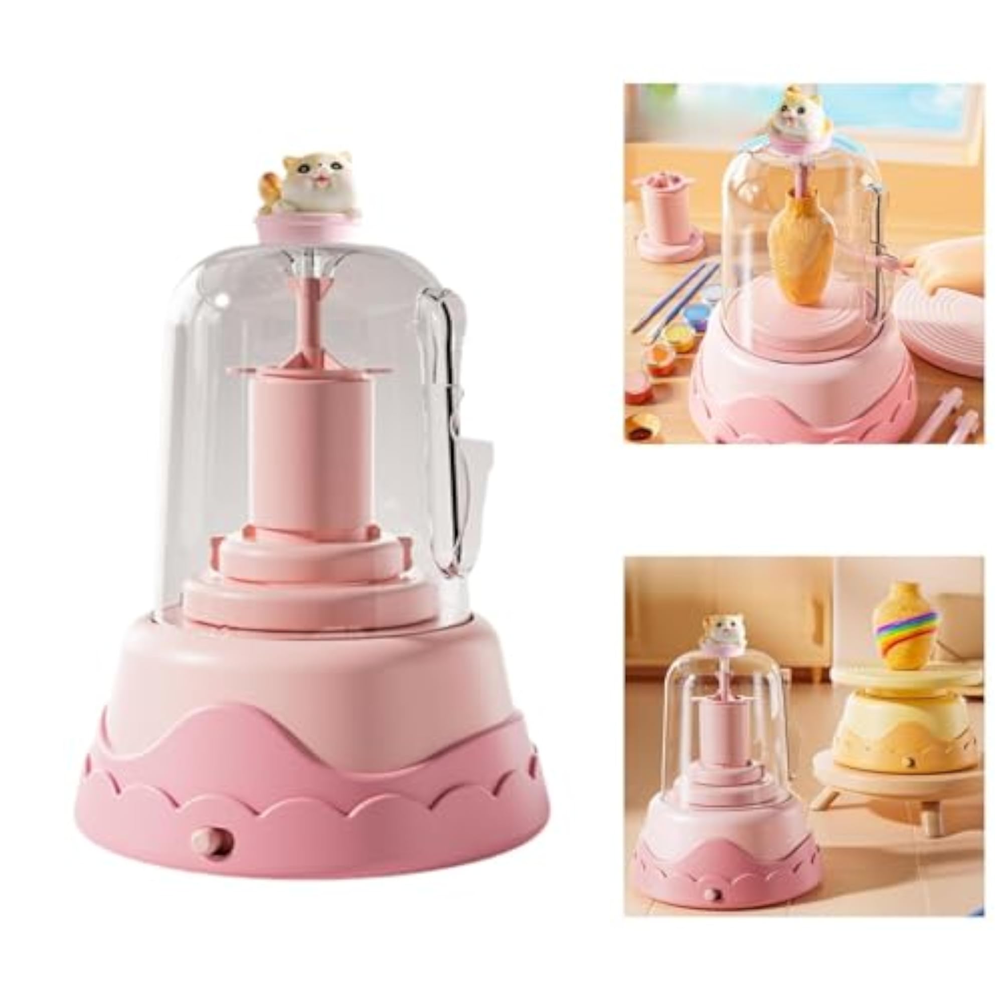 Electric Pottery Wheel for Kids Creative Educational Toy Pink