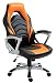 Produktbild CLP Bürostuhl Foxton Kunstleder I Höhenverstellbarer Schreibtischstuhl I Drehstuhl Mit Gepolsterten Armlehnen, Farbe:schwarz/orange