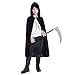 Produktbild Huntforgold Umhang mit Kapuze Lange Samt Cape für Halloween Karneval Fasching Vampir Kostüm(60-170cm)