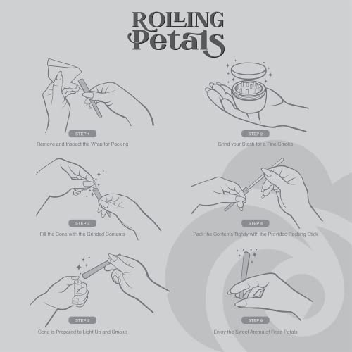 Rose Petal Cones Prerolled | King Size | 10 Cones | Handrolled Cones Ranging in Color Shades of Vibrant Yellow