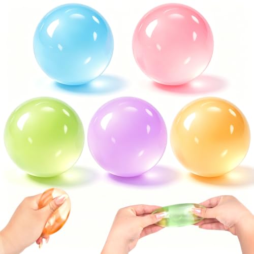 Coconut Oil Squishy Fidget Toys 5pcs Coconut Oil Stress Balls for Adults Kids Non-Sticky Slow Rising Squishy Squeeze Shapeable Ball Toy Office Desk Toys Gifts for Anxiety Relief