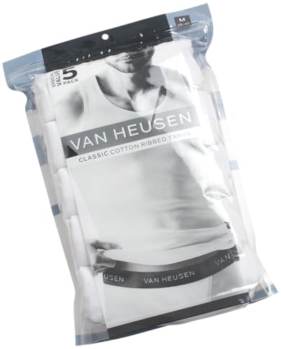 Van Heusen Mens Tank Top Undershirt - 5 Pack Soft Cotton A-Shirt Tank Tops - Breathable Sleeveless Shirts for Men (S-XL)3