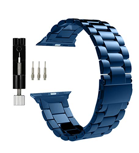 MaKTech Pulseira de Três Peças Em Aço Inoxidável Compatível com Apple Watch Series 7/6/SE/5/2021(45m