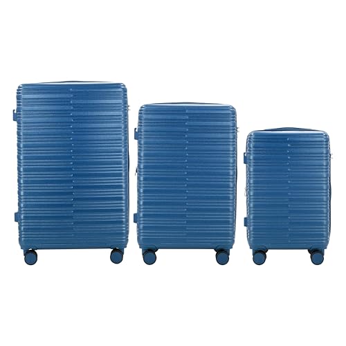 Image of IZOD Romeo 3 Piece Hardside Expandable Luggage Set with Spinner Wheels | Designer Style Hard Shell Travel Suitcase Set (20 inch Carry-On / 24 inch & 28 inch Checked) - Bliss Blue