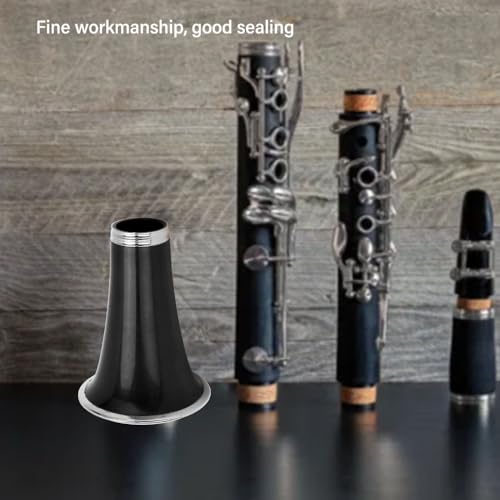 Chiffonade Clarinet Bell ABS Plastic with Metal Ring – Replacement Speaker Horn Wind Instrument Accessory for Enhanced Sound Quality, 4.43x3.11x1.25in