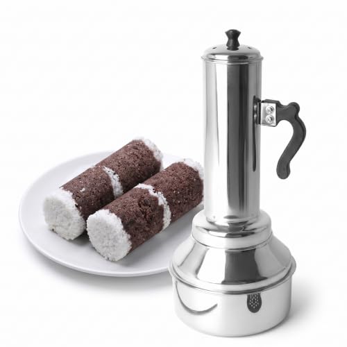 Image of Nakshathra Stainless Steel Puttu Maker with Bakelite Handle, Steamer, ideal Puttu Kudam for Induction & Gas Stove, Toxin Free Material (Medium)