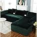 ZHD&CC Copridivano Elasticizzato in Velluto Spesso Copridivani Peluche Antiscivolo, Copridivano con Penisola, Copridivano Chaise Longue, Copridivano a Forma di L Elastico Fodere,O,4seat