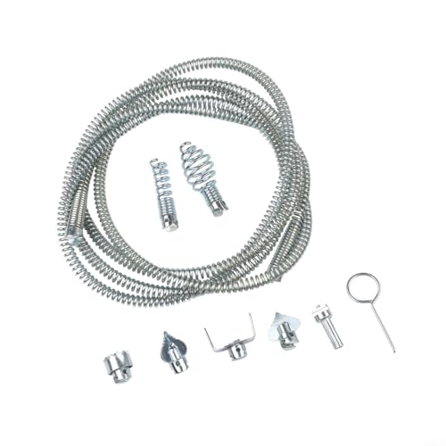 Tuyau de nettoyage en spirale de 3 mètres - Tige en acier pour nettoyeur de tuyaux électriques - Serpent de vidange flexible avec têtes de coupe interchangeables (coupe-C et A)