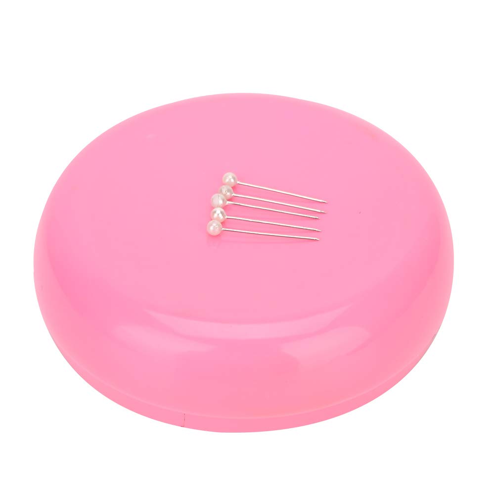 Magnetic Sewing Pincushion, Round Magnetic Pin Cushion Sewing Needle Holder pin Holders Quilting Accessories for Sewing Quilting(Pink)