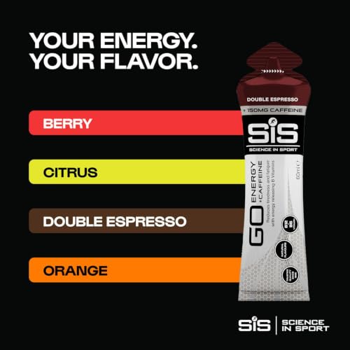 Image of Science in Sport GO Energy + Caffeine Energy Gel for Elite Athletes - 22g Carbohydrates & 75mg Caffeine - Isotonic Formula - Sports Nutrition - Double Espresso Flavor - 30 Count