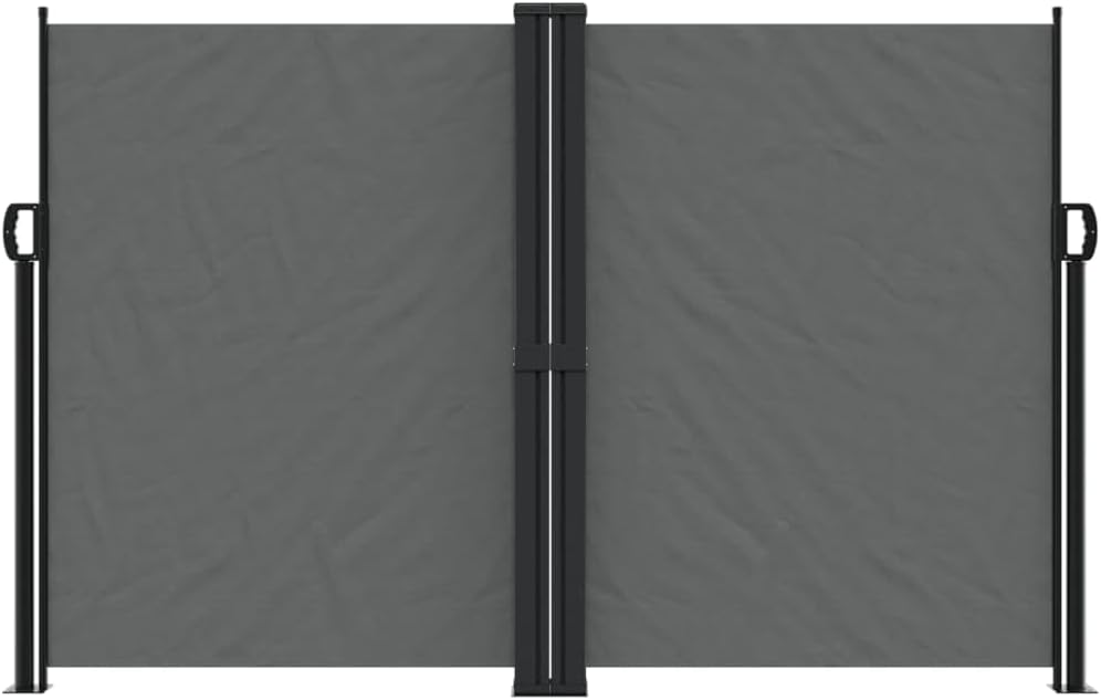 Retractable Side Awning 63 x 236.2 Inch Anthracite Patio Privacy Screen for Balcony Garden Divider Weather Resistant Polyester Fabric