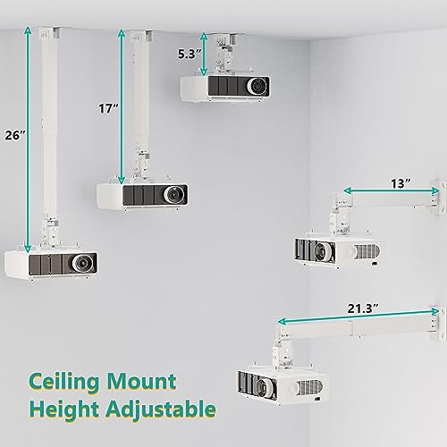 WALI Projector Shelf and TV Top Shelf (PM-003-W+TSH004)