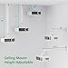 WALI Projector Mount Ceiling/Wall - Universal 3-in-1 Bracket with Extension Pole, Height Adjustable Holder for LCD/DLP Projectors, Supports up to 44lbs, White (PM-003-W)