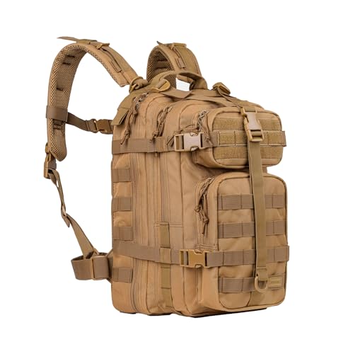 Mochila Assault 2.0 Tática, 30L, Tecido 600D Resinado, Sistema MOLLE, 5 Compartimentos, 42x23x25,5cm, Preta (Coyote)