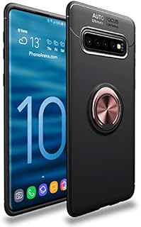SORAKA Case for Samsung Galaxy S10 Plus with 360 degree rotation Ring Stand Soft Slim Fit Silicone Case Shockproof Anti-fingerprint Case with Metal Plate for Magnetic Car Phone Holder