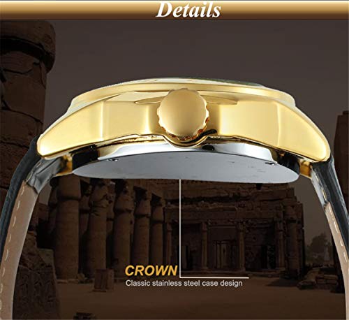 Men's Triangle Watches, Golden Skeleton Watch, Fashion Mechanical Wrist Watch For Men (W996) #TOP4