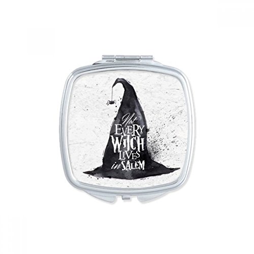 Miroir compact maquillage carré avec illustration chapeau sorcière - 2