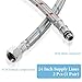 2 PCS Faucet Hose, 24 Inch Faucet Supply Lines Bathroom Kitchen Faucets Lines Braided Stainless Steel Supply Hose for Hot and Cold Water Supply（3/8-Inch Female Compression Thread X M10 Male Connector）