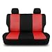 FH-FB102010 Classic Cloth Solid Bench Seat Cover Red/Black- Fit Most Car, Truck, SUV, or Van