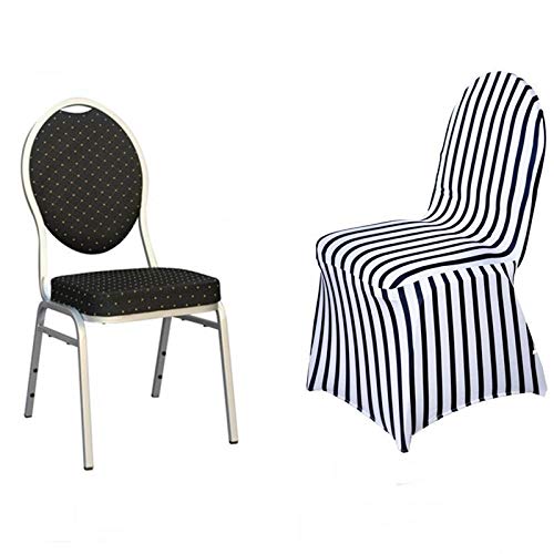 Balsacircle 25 Pcs Black And White Stripes Spandex Stretchable Banquet Chair Covers Slipcovers For Wedding Reception Decorations #TOP4