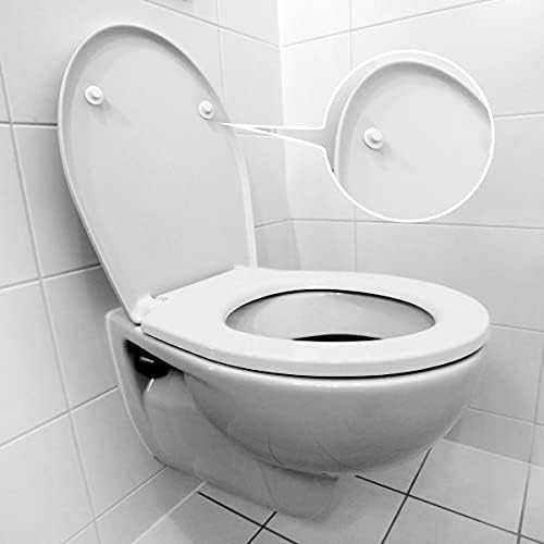 Greyoe Toilet Seat Bumpers, 18 Pcs White Toilet Seat Bumpers Universal Toilet Seat Cushion Replacement for Noise Prevention Bathroom Toilet Seat Buffers for Family Hotels and Hospitals