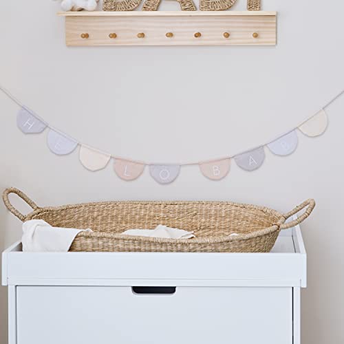Ginger Ray Bunting Hello Stoff Baby, Creme, Braun