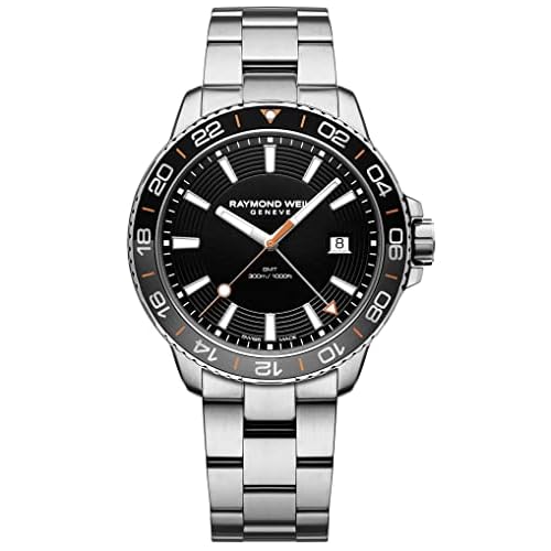 Raymond Weil Reloj Tango Hombre – 8280 – ST2-20001 – Redondo – Cuarzo con función GMT, Negro , Boite 42 mm, pulsera