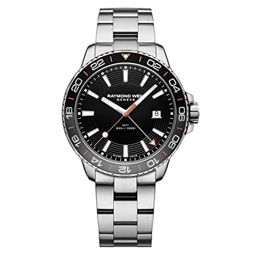 Raymond Weil Reloj Tango Hombre – 8280 – ST2-20001 – Redondo – Cuarzo con función GMT, Negro , Boite 42 mm, pulsera