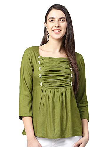 Image of Yash Gallery Women's Rayon Regular Fit Top